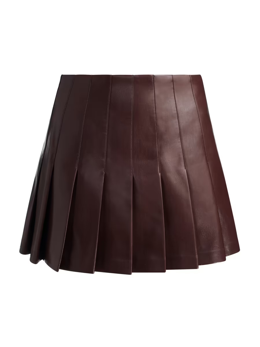 Carter Faux Leather Pleated Miniskirt | Saks Fifth Avenue