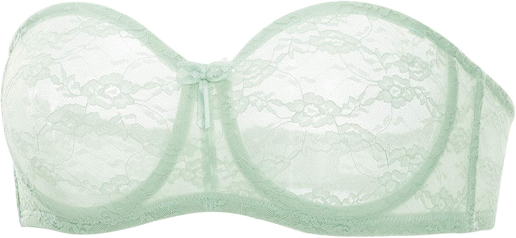 DOBREVA Women's No Padding Strapless Lace Bra Underwire Multiway See-Through | Amazon (US)