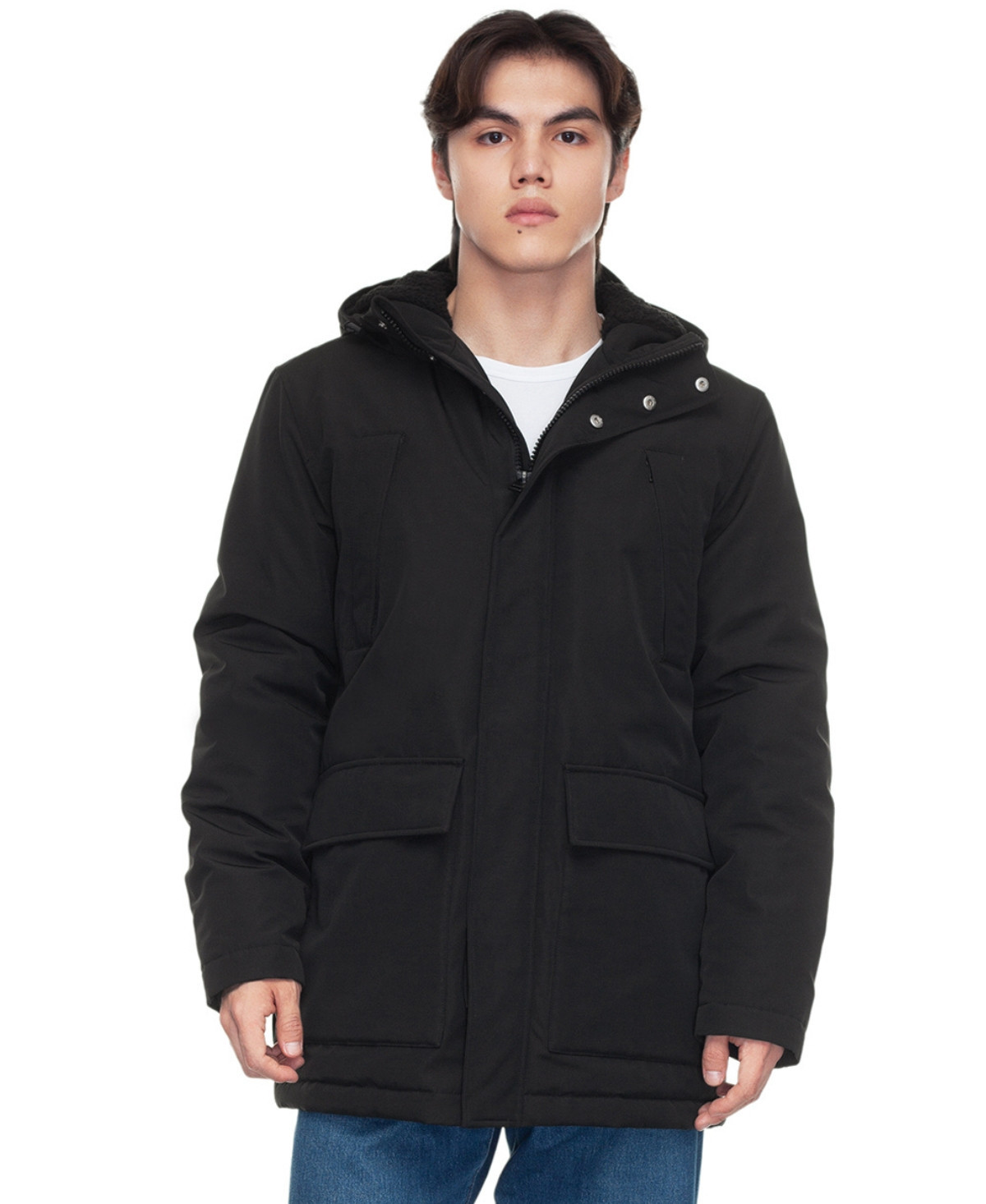 Rokka&Rolla Men's Ultimate Winter Parka with Fleece-Lined Hood - Black | Macy's