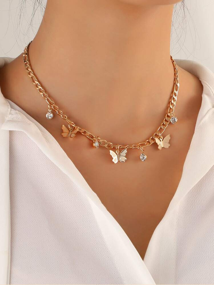 $1.80        
    (9)
        
      Rhinestone & Butterfly Charm Necklace
       
              ... | SHEIN