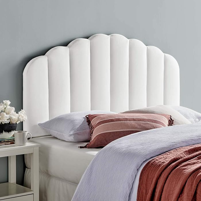 Modway MOD-6206 Veronique Channel Tufted Performance Velvet Upholstered Twin Headboard in White | Amazon (US)