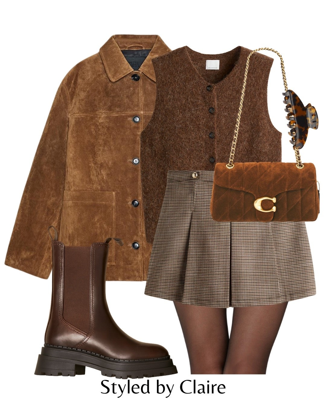 BROWN SUEDE🐻
Tags: Zara oversized leather jacket blazer alpaca knit top checked dogtooth skirt skort pleated Chelsea boots asos coach tabby bag fashion autumn transitional inspo outfit ideas chic women’s style city break capsule wardrobe neutral tones H&M 

#LTKbag #LTKstyletip #LTKshoes