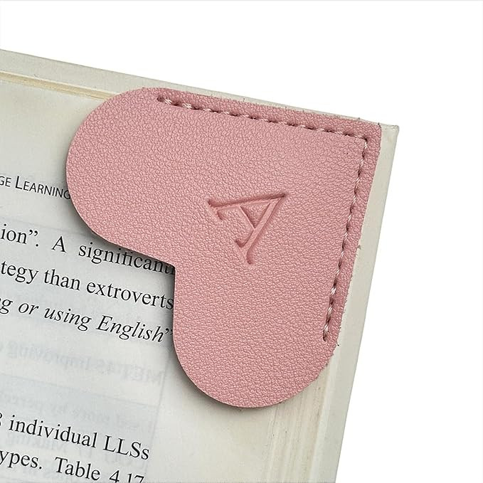 MOTEERLLU Personalized Leather Heart Bookmark with Initial, Cute Letters Custom Corner Book Mark ... | Amazon (US)