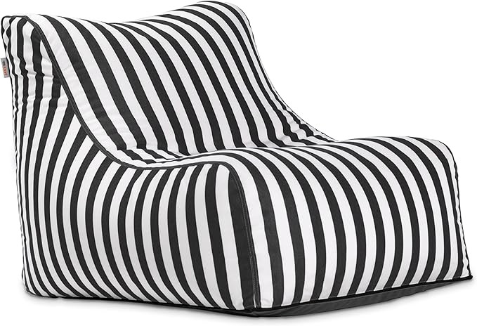 Jaxx Ponce Outdoor Bean Bag Chair - Weather Resistant Patio and Poolside Lounge Seating, Black & ... | Amazon (US)