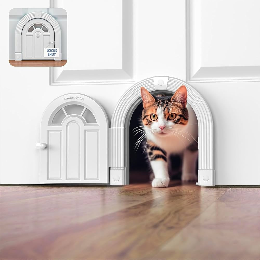 Cat Door Interior Door - No-Flap Cat Door for Interior Door, Cat Door Interior Door for Cats Up t... | Amazon (US)