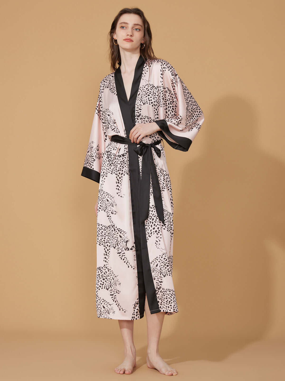 Pink Leopard Kimono Robe | ulivary