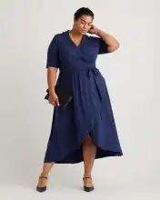Tencel Jersey Midi Wrap Dress - Plus Size | Quince