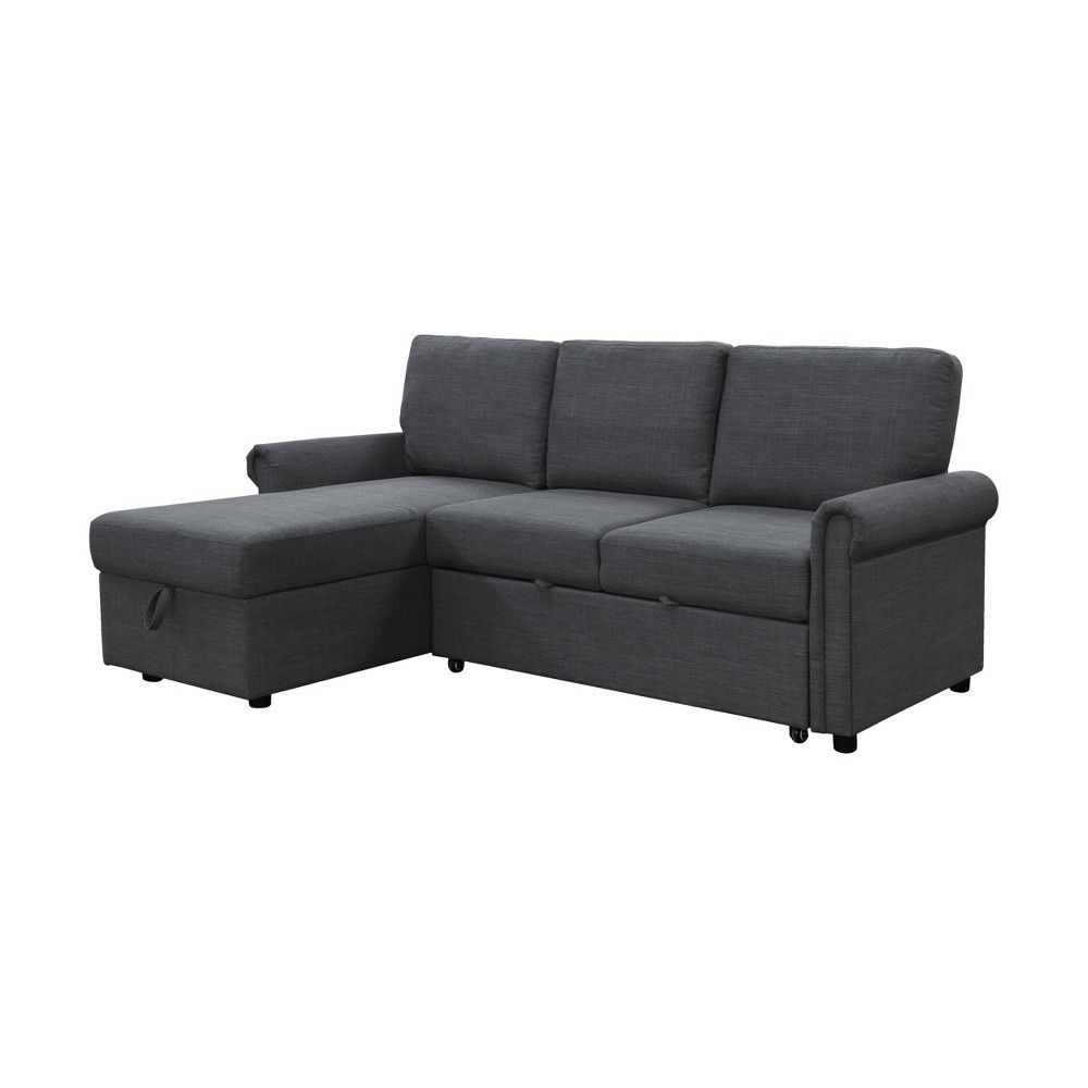 Clara Storage Sofa Bed Reversible Sectional Charcoal Gray - Abbyson Living | Target