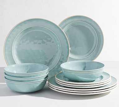 Cabana Outdoor Melamine 12-Piece Dinnerware Set | Pottery Barn (US)