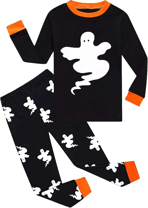 Toddler Pumpkin Pajamas Boys Glow in The Dark Skeleton Pjs 2 Piece Ghost Sleepwear Kids Halloween... | Amazon (US)