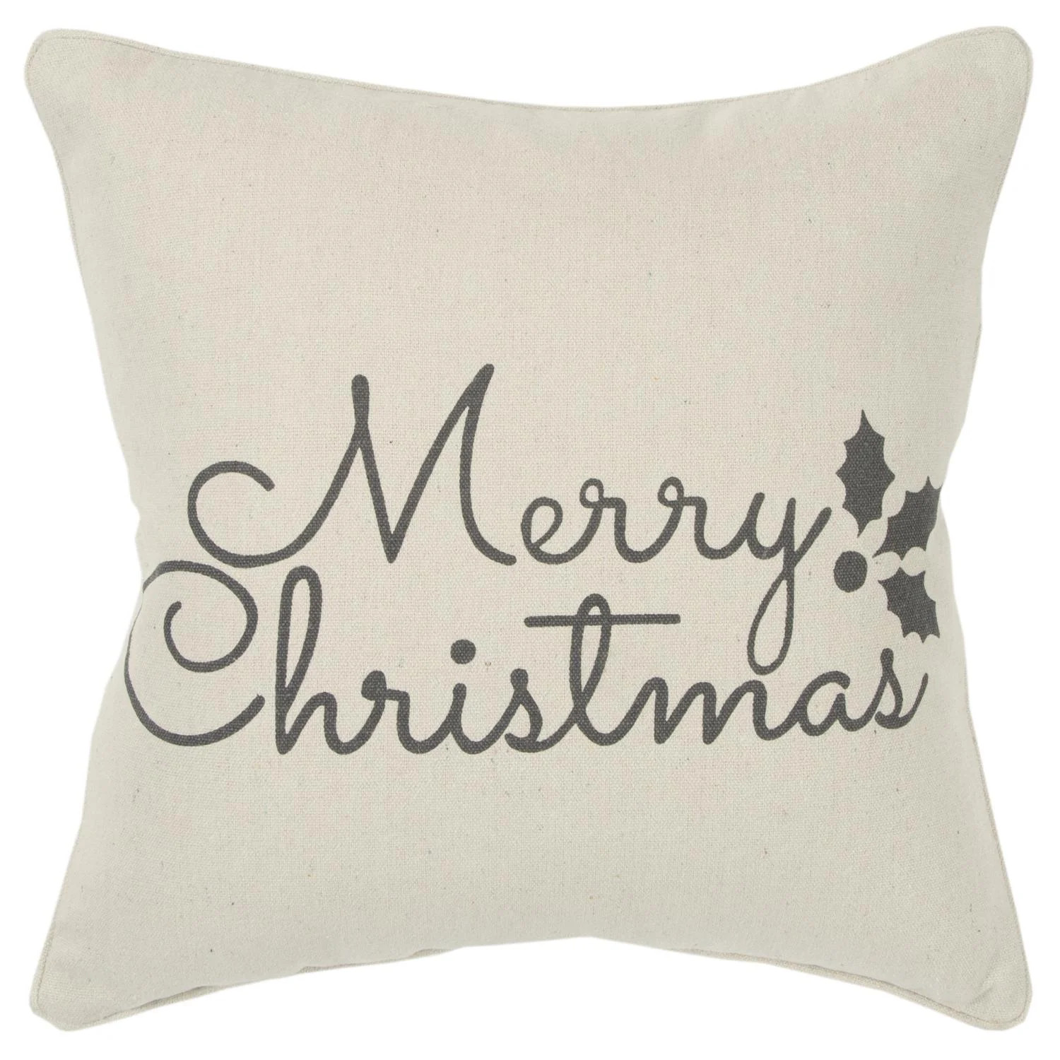 Rizzy Home Holiday "Merry Christmas" Decorative Throw Pillow Cover, 20" x 20", Natural - Walmart.... | Walmart (US)