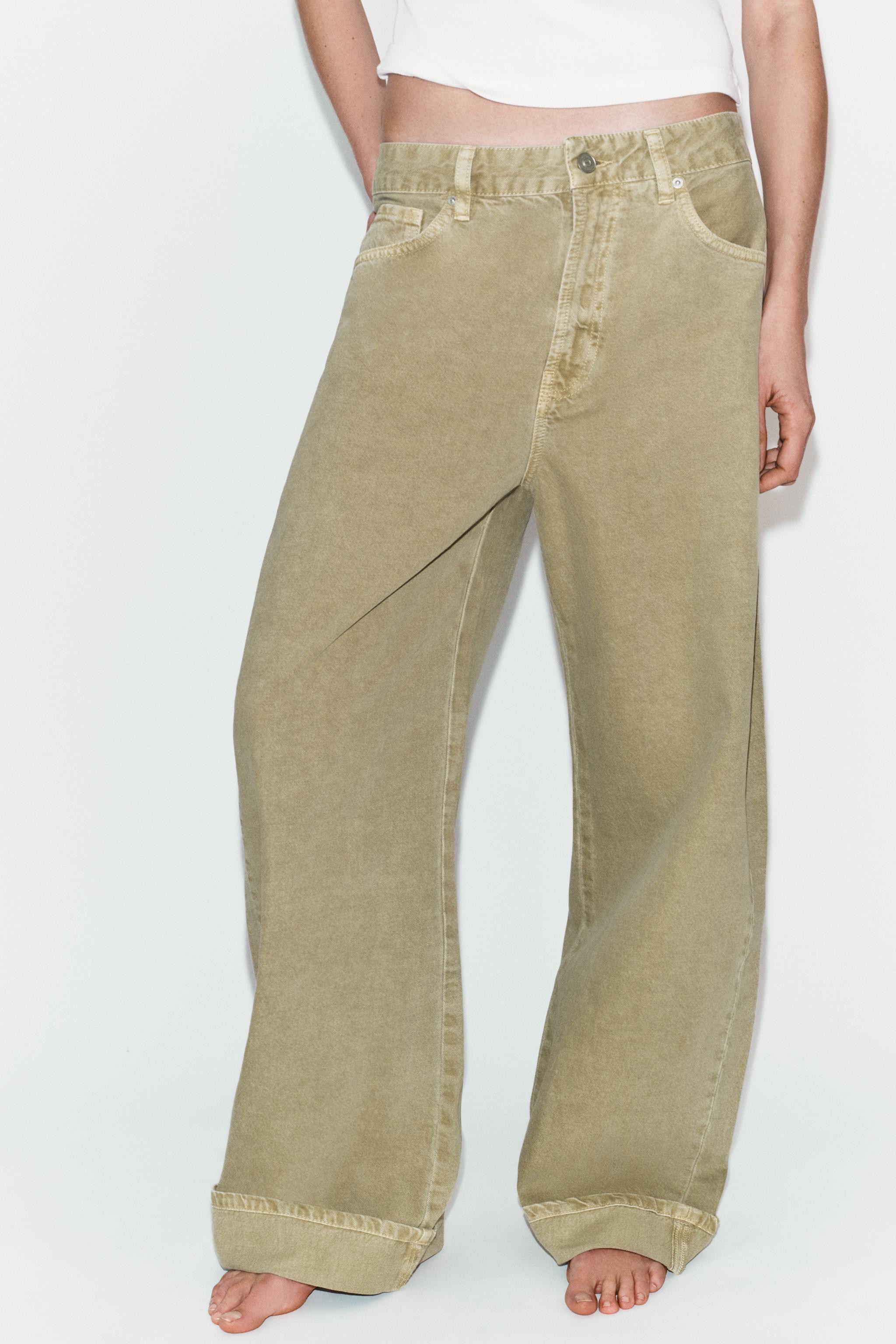 TRF MID-RISE FOLDED BAGGY JEANS | Zara US