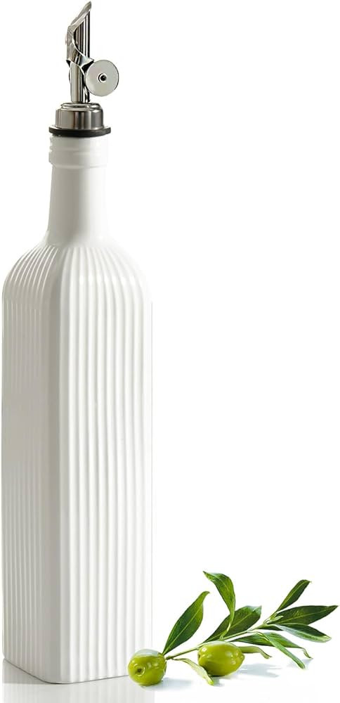 getstar 18 oz Olive Oil Dispenser Bottle for Kitchen, Ceramic Oil Bottle with Automatic Stainless... | Amazon (US)