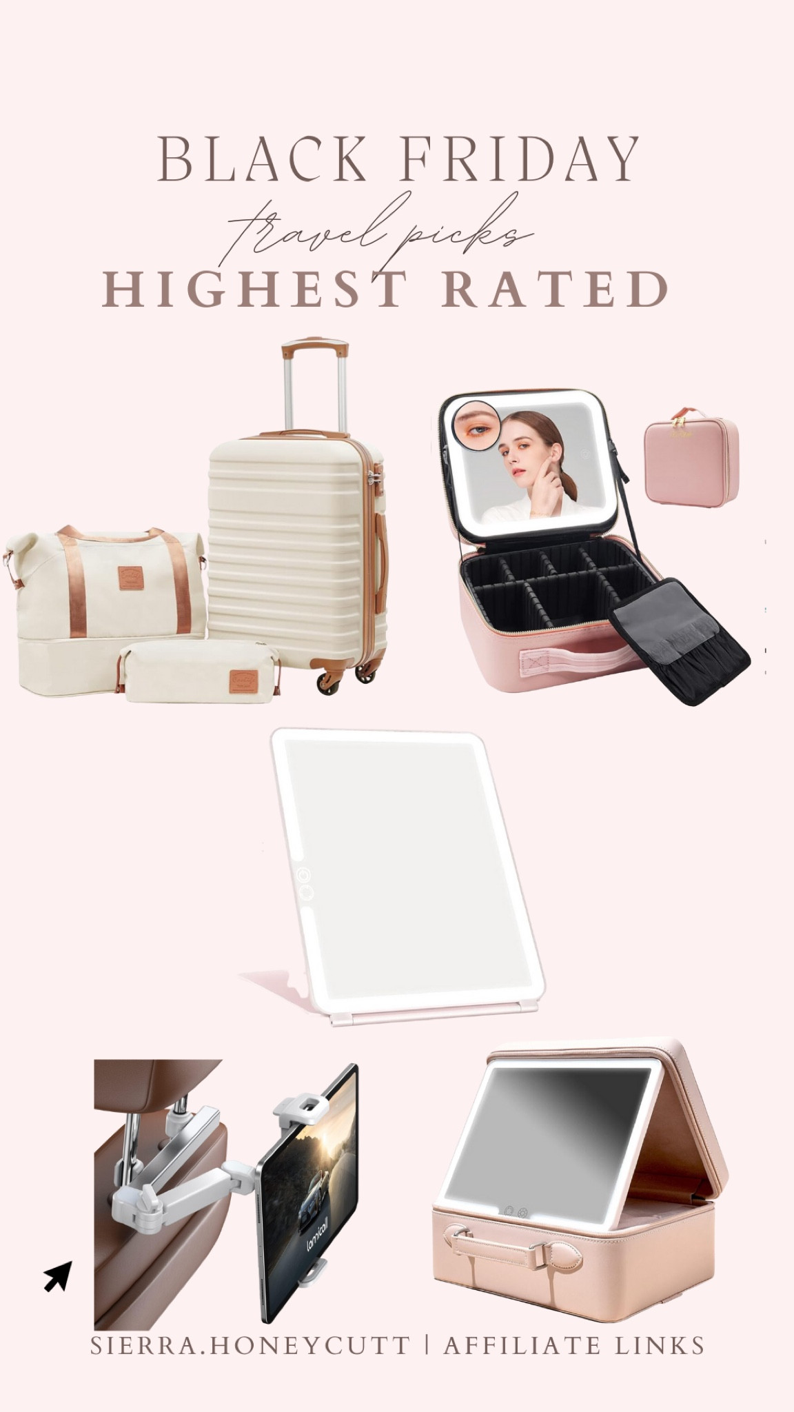 Black Friday, travel finds, suitcase, luggage set, travel mirror, makeup bag, cosmetic bag, cosmetic totes 

#LTKsalealert #LTKSeasonal #LTKCyberWeek