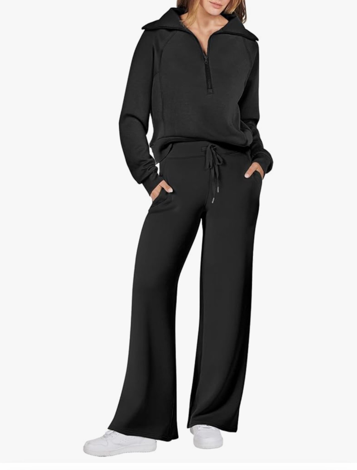 Black zip lounge set 