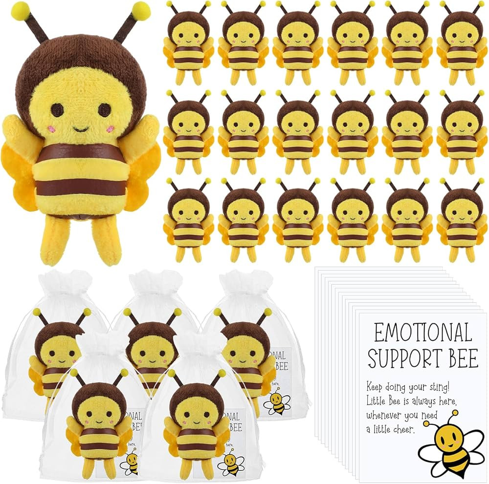Cute Bee Stuffed Animal Bulk Emotional Plush Including Bee Plush Keychains Inspirational Cards an... | Amazon (US)
