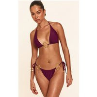 Purple Trim Detail Triangle Bikini Top | PrettyLittleThing US