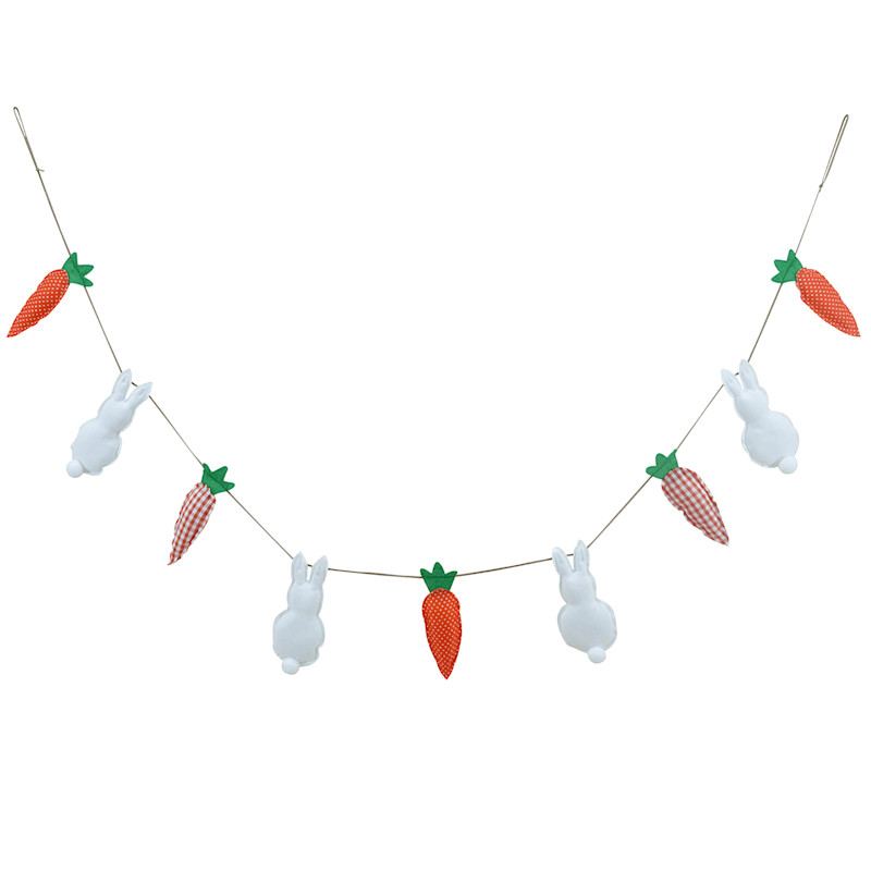 Homespun Easter Rabbit & Carrot Garland, 6' | At Home