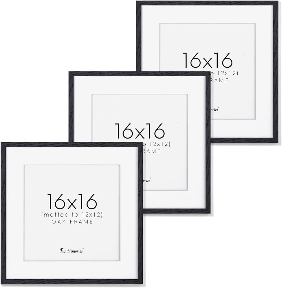 (16x16 in | 41x41 cm) Black Solid Oak Wood Picture Frame Poster Frame Wall Photo Frame, Display P... | Amazon (US)