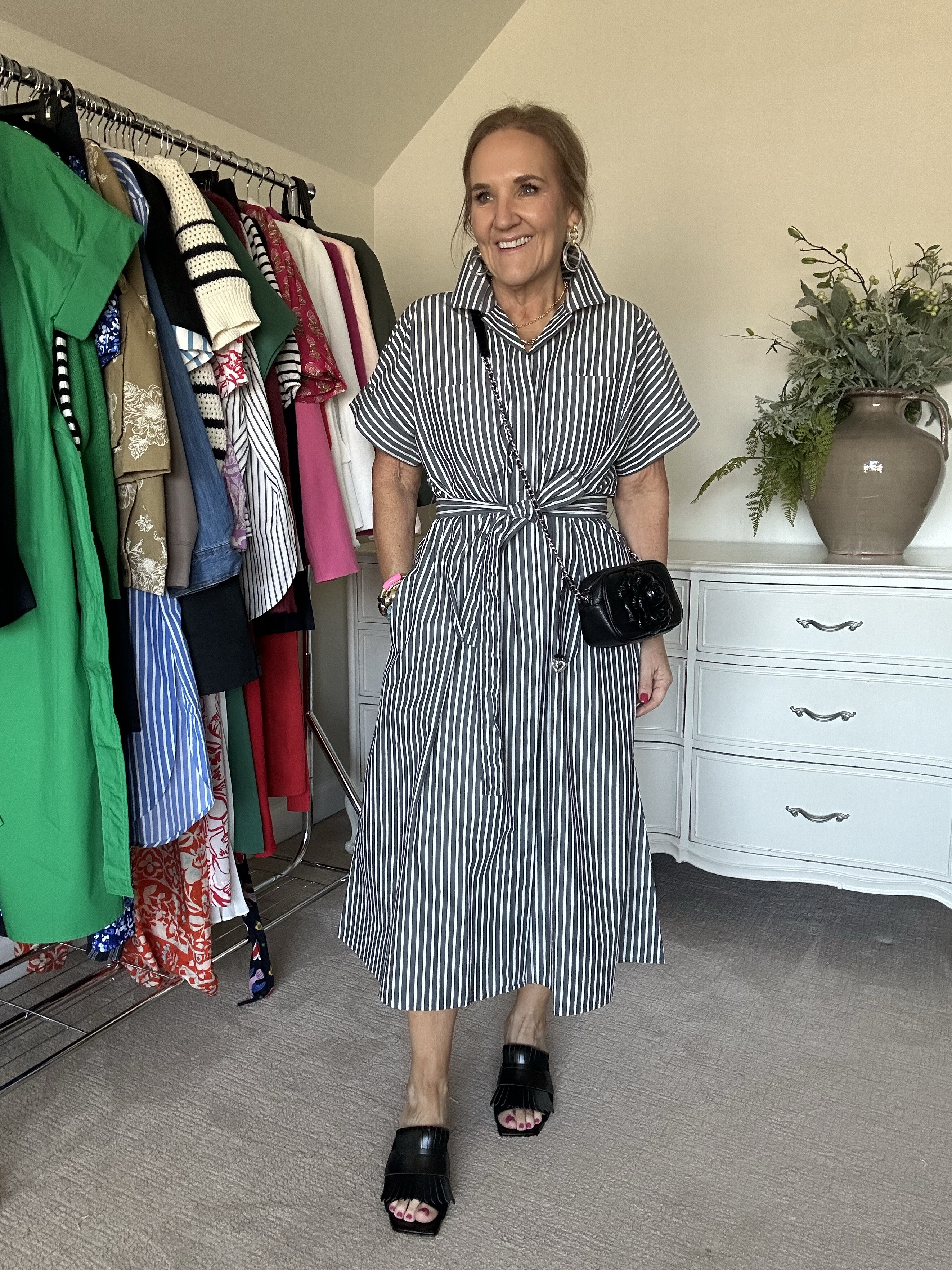 New sandals! Beautiful quality and design. True to size. Code FEB15 15% off the sandals 
My favorite bra is restocked! And my code is active. Nanettefs15 free shipping and 15% off 

Dress is LOVELY!!! excellent quality cotton poplin Shirtdress. Just size DOWN! Wearing a medium but the small fits better. 

Brighton bag has lovely details. I’m a fan! 


Black sandals spring shoes vacation outfit resort wear camera bag 

#LTKItBag #LTKOver40 #LTKShoeCrush