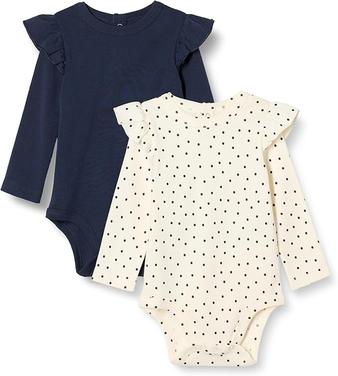 Amazon Essentials baby-girls Long-Sleeved Ruffle Bodysuits | Amazon (US)