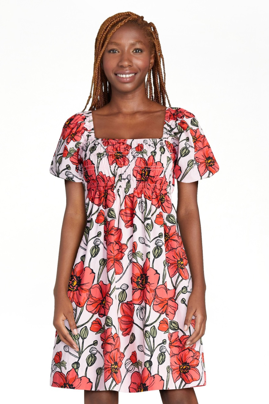 Free Assembly Women's and Women's Plus Puff Sleeve Peasant Mini Dress, Sizes XS to 4X | Walmart (US)