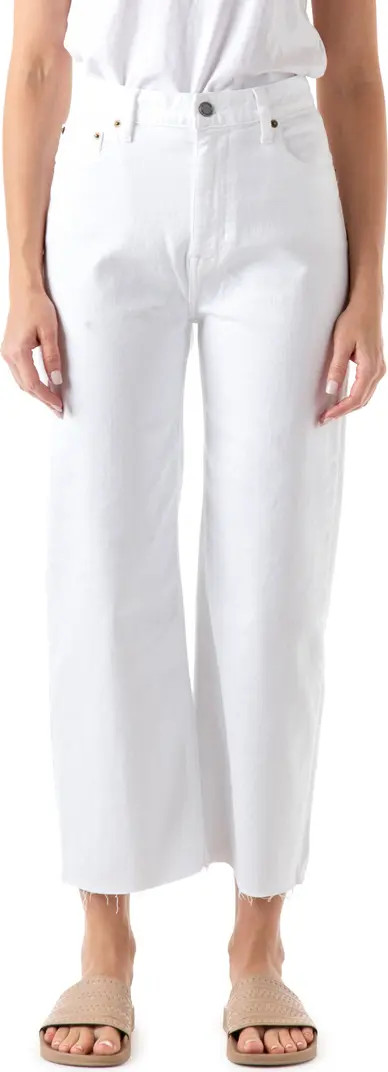Savannah High Waist Raw Hem Crop Wide Leg Jeans | Nordstrom