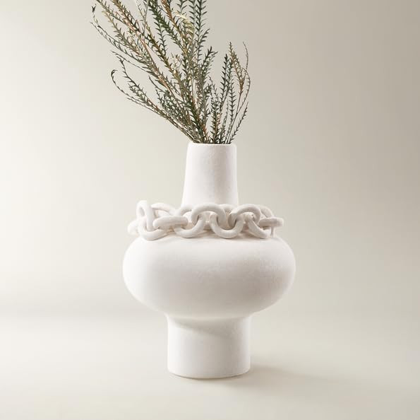 Amazon.com: Z Gallerie Links White Stoneware Vase – Chain-Link Sculptural Accent for Tabletop D... | Amazon (US)