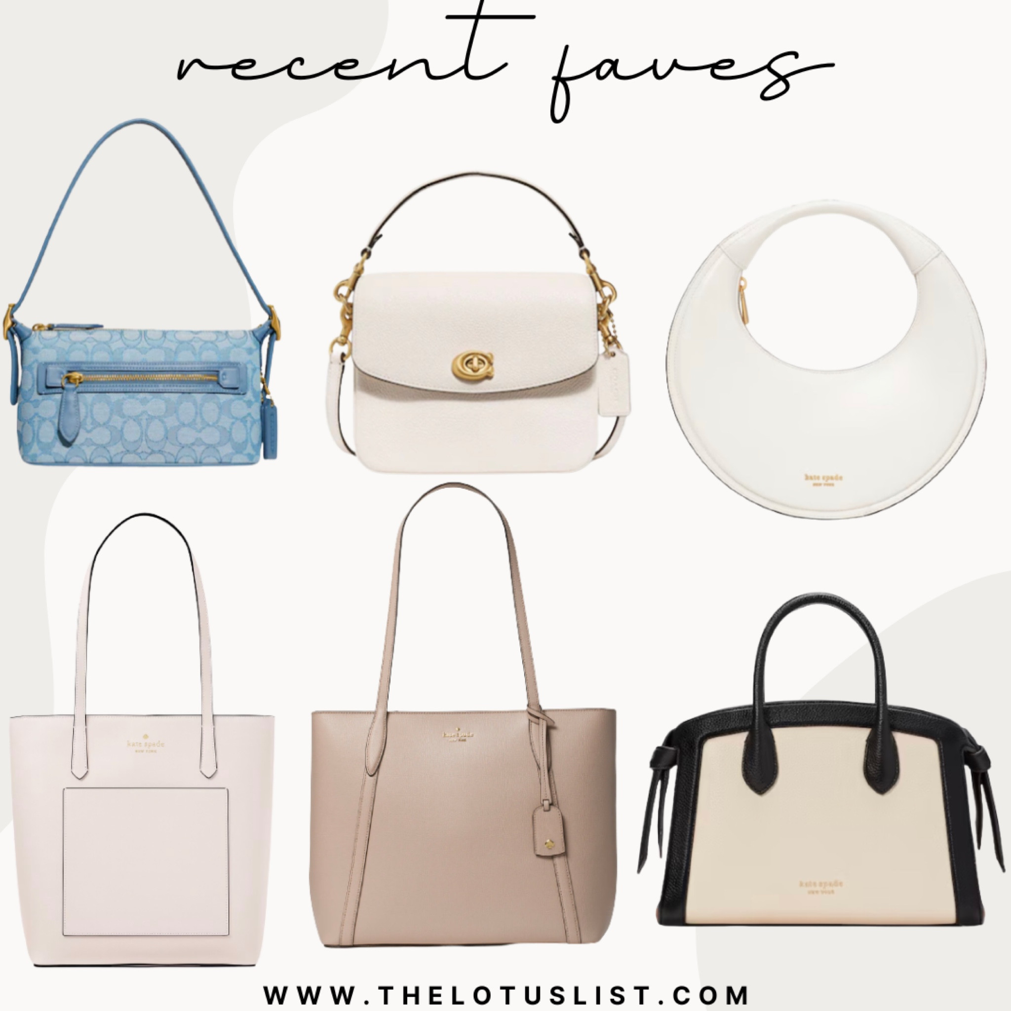 Recent Handbag Faves

LTKSeasonal / LTKunder100 / LTKunder50 / LTKwedding / LTKtravel / Kate spade / Kate spade surprise / coach / coach handbag / Kate spade new York / it bag / it bags / tote bags / tote bag / shoulder bag / shoulder bags / handbags / cream handbag / white bag / fall handbag / summer handbag / blue bag / sale / sale alert / LTKSale 

#LTKstyletip #LTKFind #LTKitbag