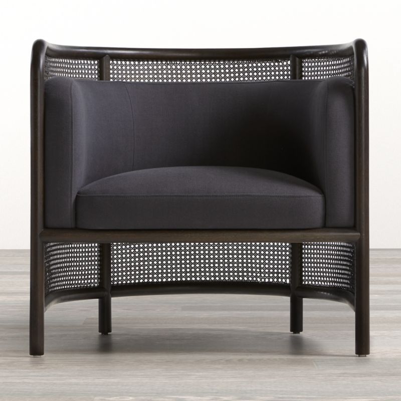 Fields Cane Back Charcoal Accent Chair + Reviews | Crate & Barrel | Crate & Barrel