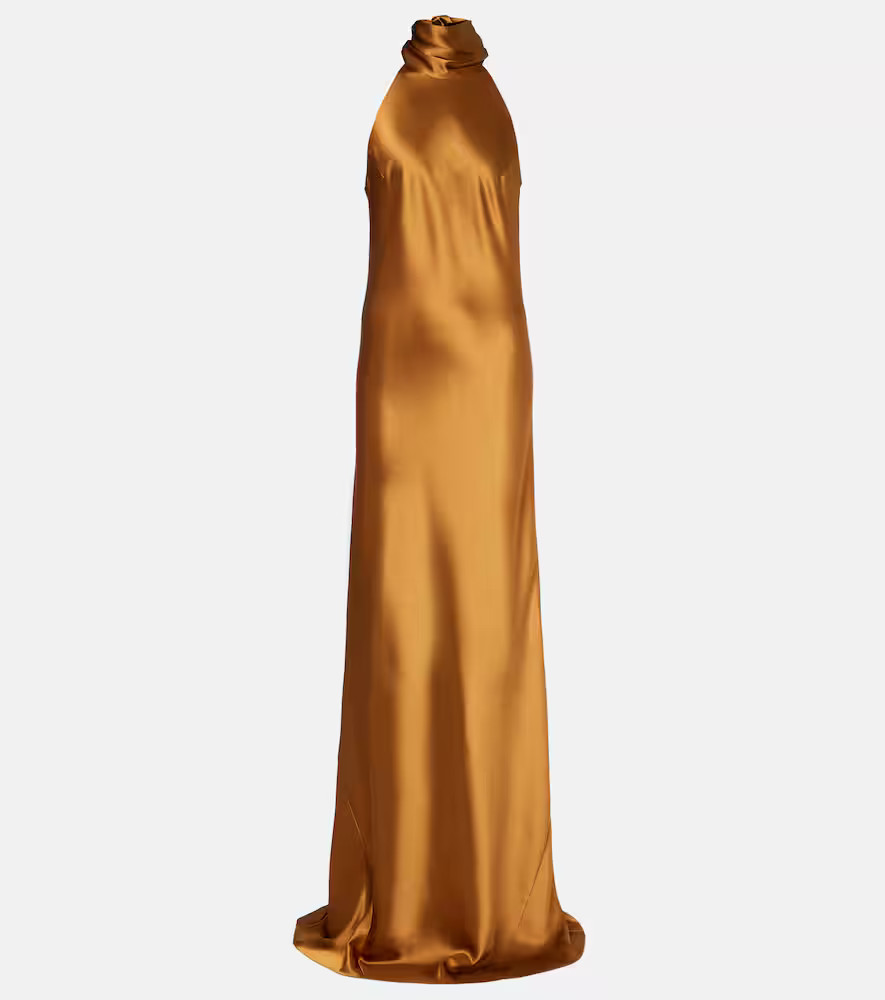 Galvan Sienna halterneck satin gown | Mytheresa (US/CA)