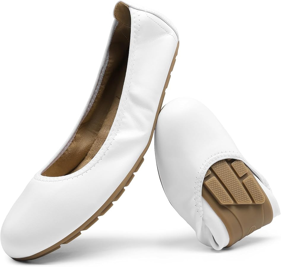 DREAM PAIRS Women's Ballet Flats Foldable Round Toe Dressy Comfortable Slip On Dress Shoes | Amazon (US)
