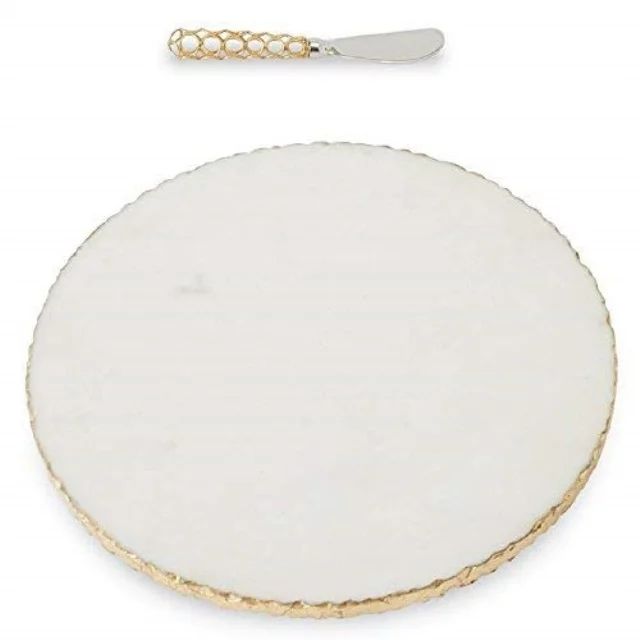 mud pie 4755024 gold edge marble set serving board, one size, white | Walmart (US)