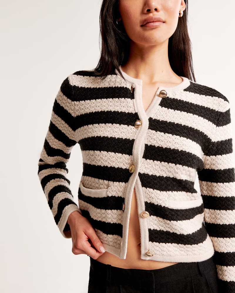 Textural Crew Sweater Jacket | Abercrombie & Fitch (US)