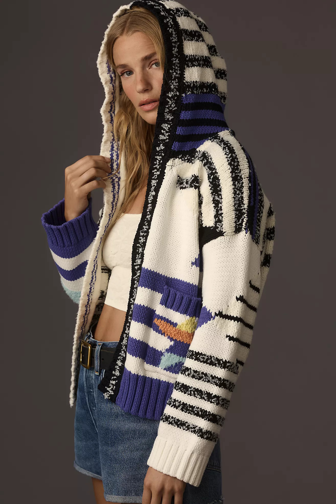 Maeve Hooded Anchor Cardigan Sweater | Anthropologie (US)