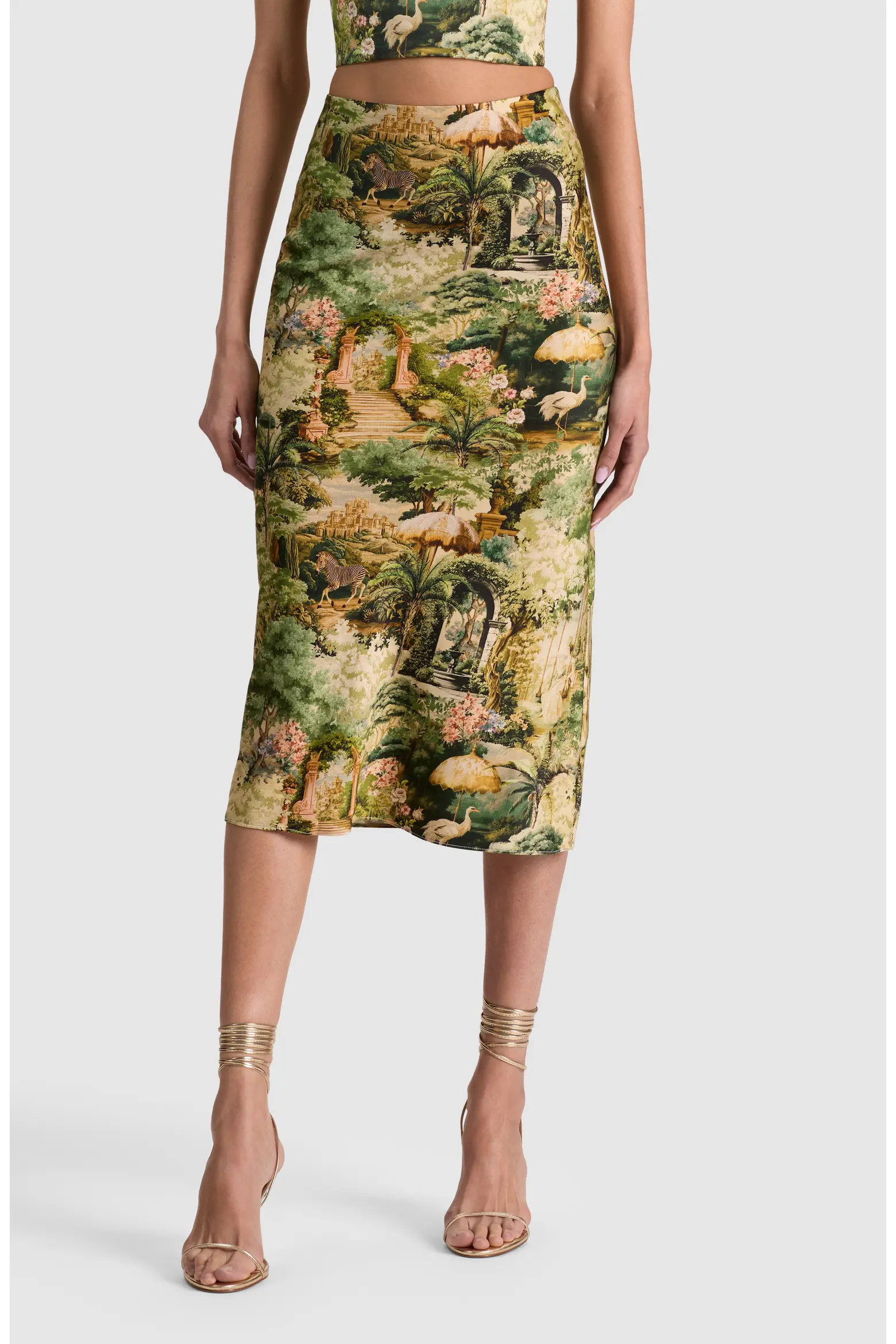 ALICE + OLIVIA Maeve Landscape Print Midi Skirt (Women) | Nordstrom | Nordstrom