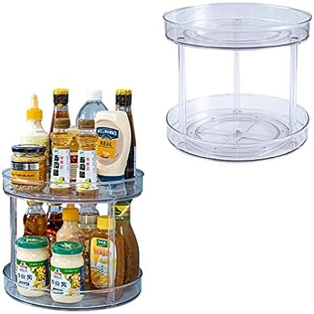 VAEHOLD Lazy Susan Turntable Spice Rack Organizer for Kitchen Cabinet, Storage Tray for Fruit, Snack | Amazon (US)