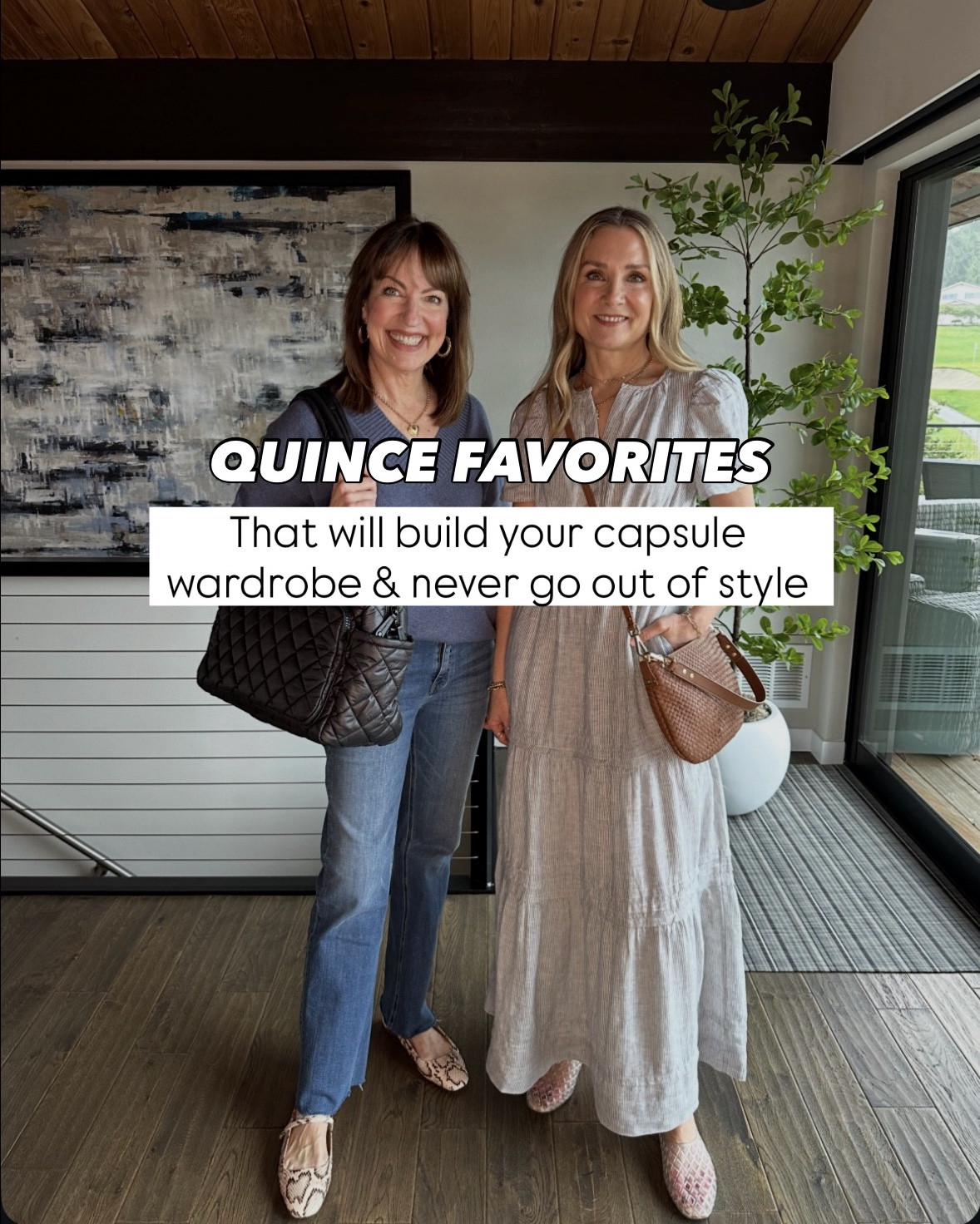 For a weekend getaway, you want clothes and bags that you can mix and match to create stylish travel looks! Our @Quince pieces fit this criteria to a tee!👌🏼

Our collections of Quince cashmere sweaters keep growing with my boxy style and Julie’s cool oversized sweater. Add in Quince $50 jeans, the cutest linen dress, flowy silk pants, and suede and woven bags that go with everything!! 

Bonus: you can pack it all in the Transit Quilted Duffel Bag! Seriously the best duffel with compartments for all your weekend essentials! 
#ltkworkwear


#LTKOver40 #LTKootd #LTKTravel