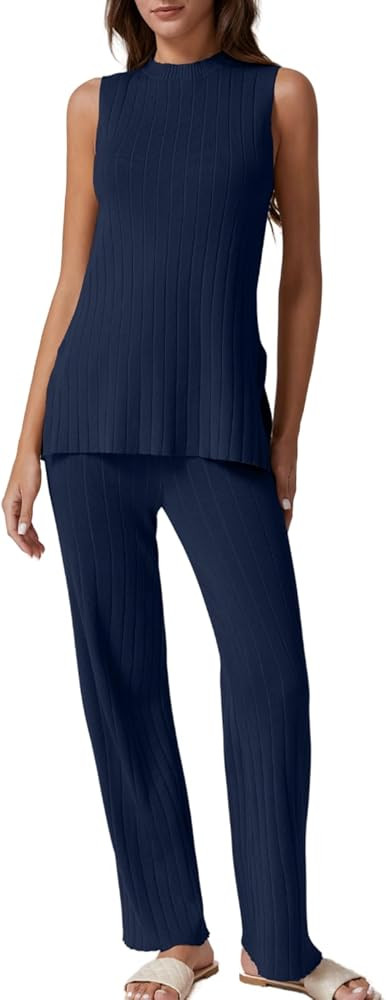 QINSEN Lounge Sets for Women Two Piece Outfits Knit Sweater Sets | Amazon (US)