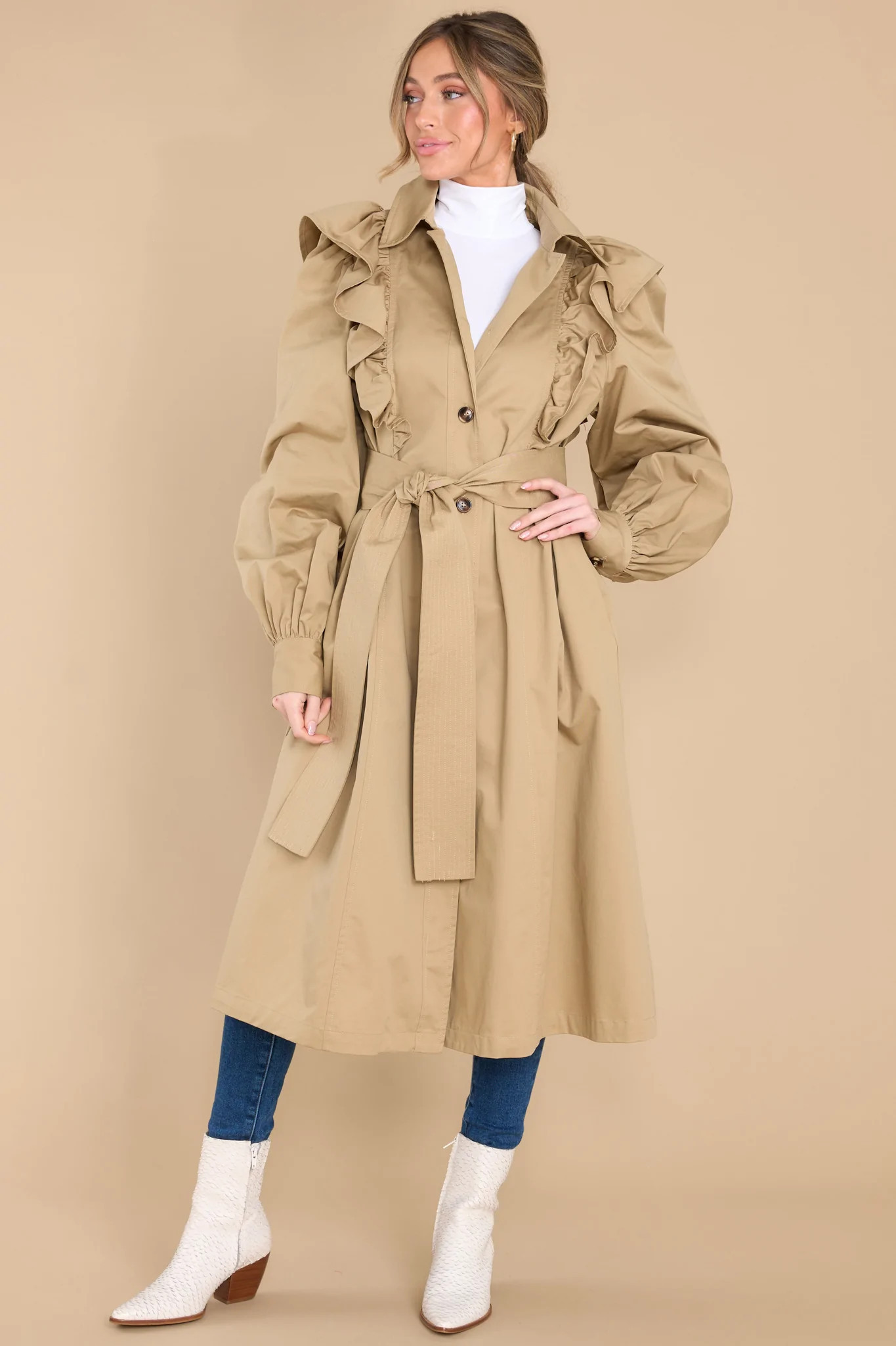 Love On The Brain Camel Coat | Red Dress 
