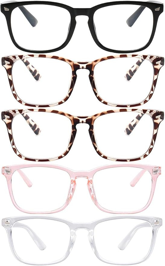 Blue Light Blocking Glasses,Square Nerd Eyeglasses Frame Anti Blue Ray Computer Game Glasses Anti... | Amazon (US)