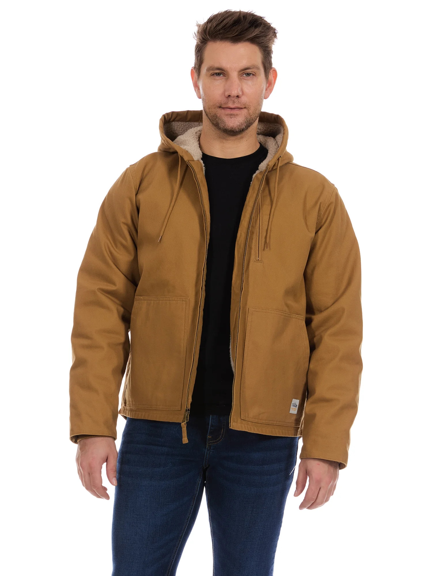 Bass Creek Outfitters Men's Duck Canvas Work Jacket with Sherpa Lining, Sizes M-XXL | Walmart (US)