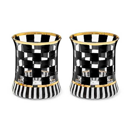 Carnival Black Tumbler Glass, Set of 2 | MacKenzie-Childs