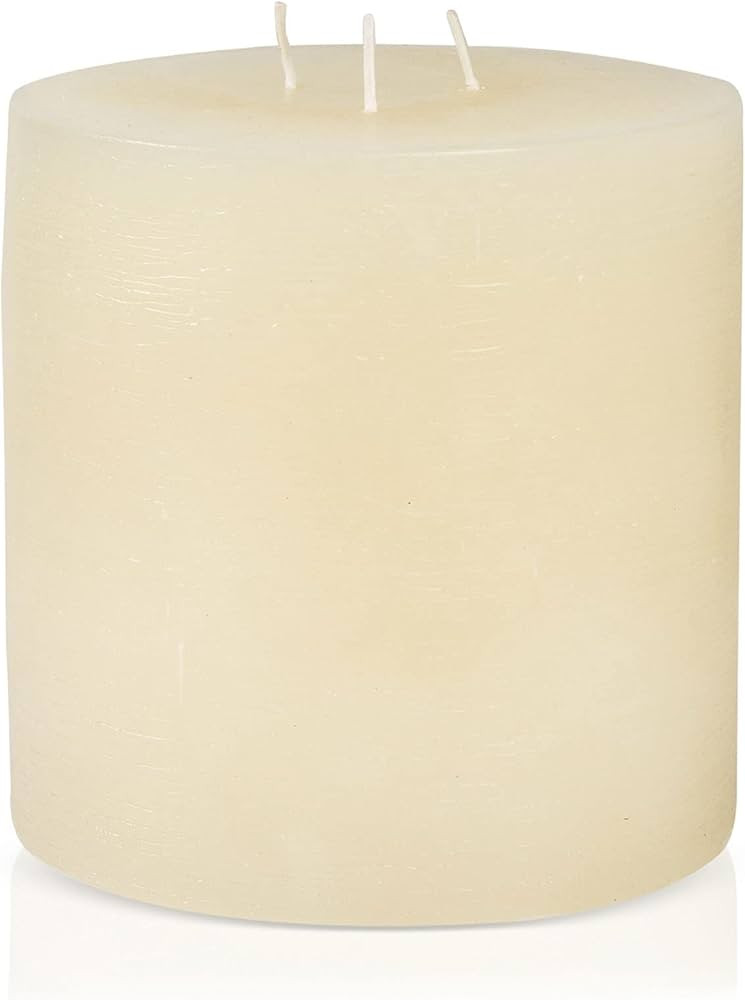 Bask Large Mottled Pillar Candles - Unscented - 6-Inch Diameter for Extra-Wide Holders - 3-Wick C... | Amazon (US)