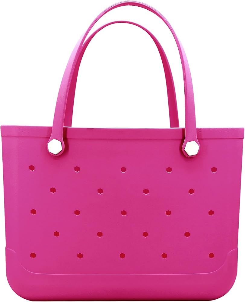 CXY Rubber Beach Bag, Waterproof Travel Tote bag for Women Outdoor Summer Beach Tote Washable Bag... | Amazon (US)