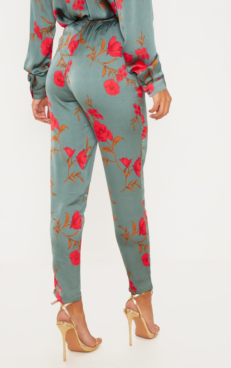 Green Floral Print Cigarette Pants | Pretty Little Thing (Australia & New Zealand)