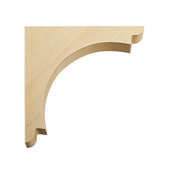 Waddell 1.75-in x 10-in x 10-in Arch Unfinished Lindenwood Wood Paintable/Stainable Corbel | Lowe's