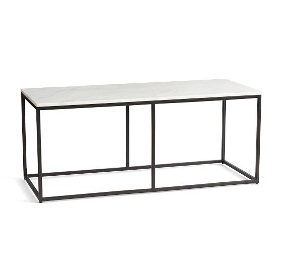 Delaney Rectangular Marble Coffee Table (40.5") | Pottery Barn (US)