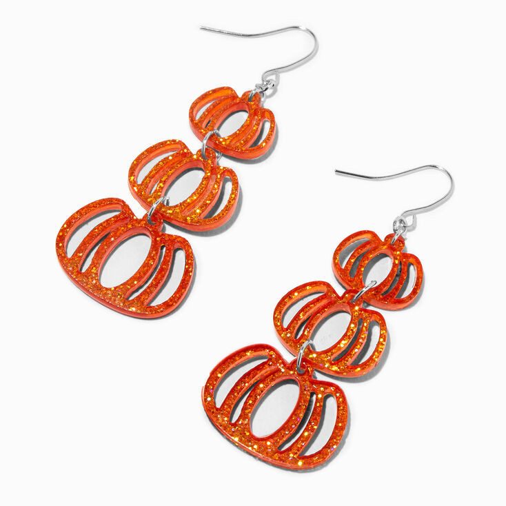Glittery Triple Pumpkin Drop Earrings | Claire's (US)
