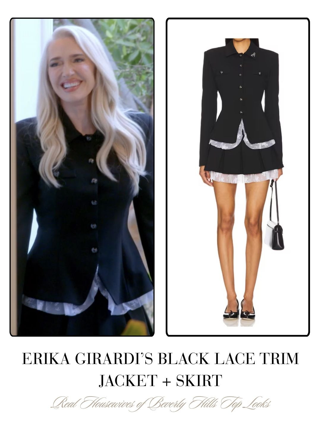 Erika Girardi's Black Lace Trim Jacket and Skirt Speed Dating 

 